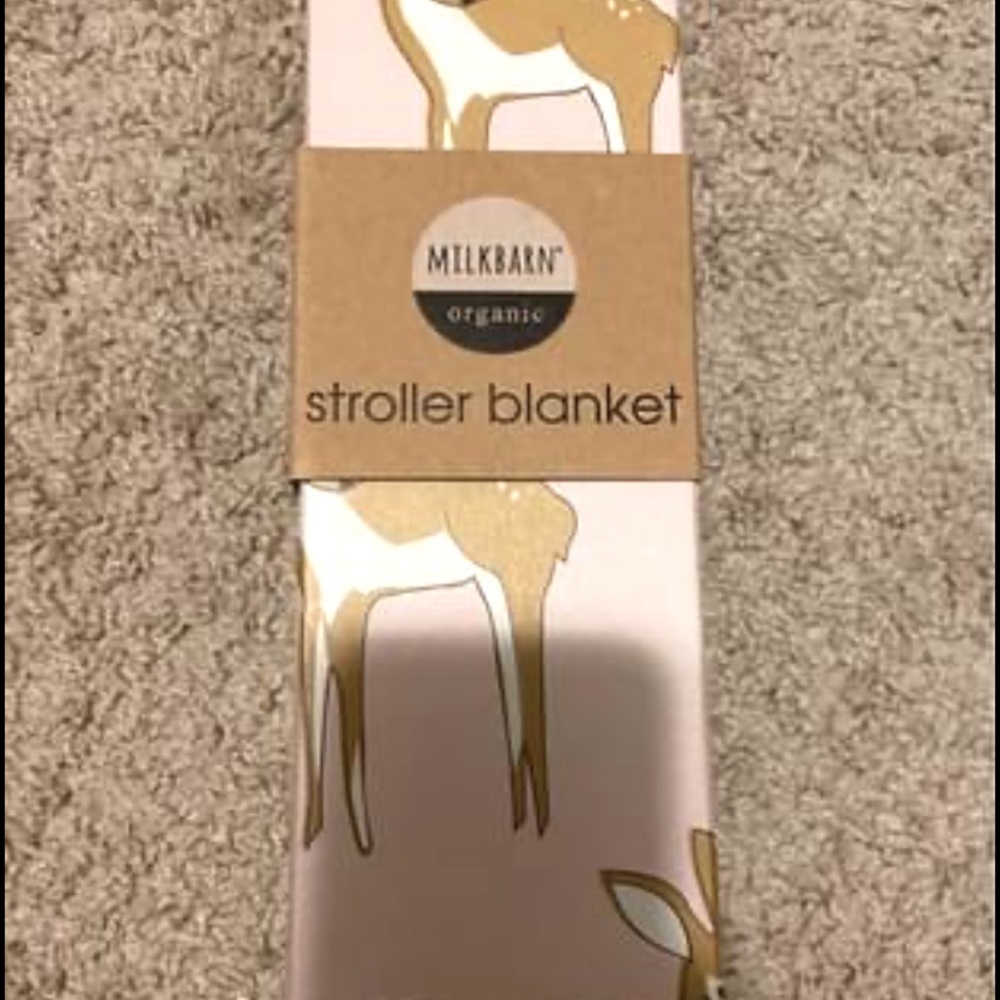 Milk Barn organic cotton deer print blanket